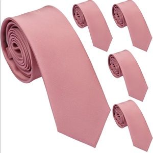 New Dusty Rose Skinny Tie 2.5” Slim Artificial Silk Wedding Groom Groomsmen